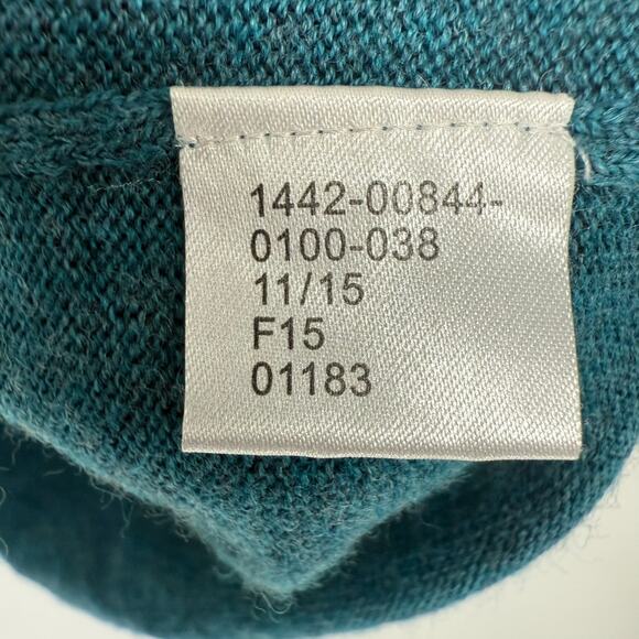 Jos A Bank Traveler's Collection Quarter Zip Sweater Men L Teal Blue Merino Wool - Picture 7 of 7